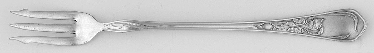 Iris (Silverplate, 1902) Long Handle Pickle/Olive Fork by National Silver Co-1