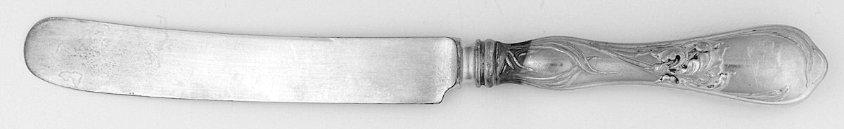 Iris (Silverplate, 1902) Old French Hollow Knife with Bolster by National Silver Co-1