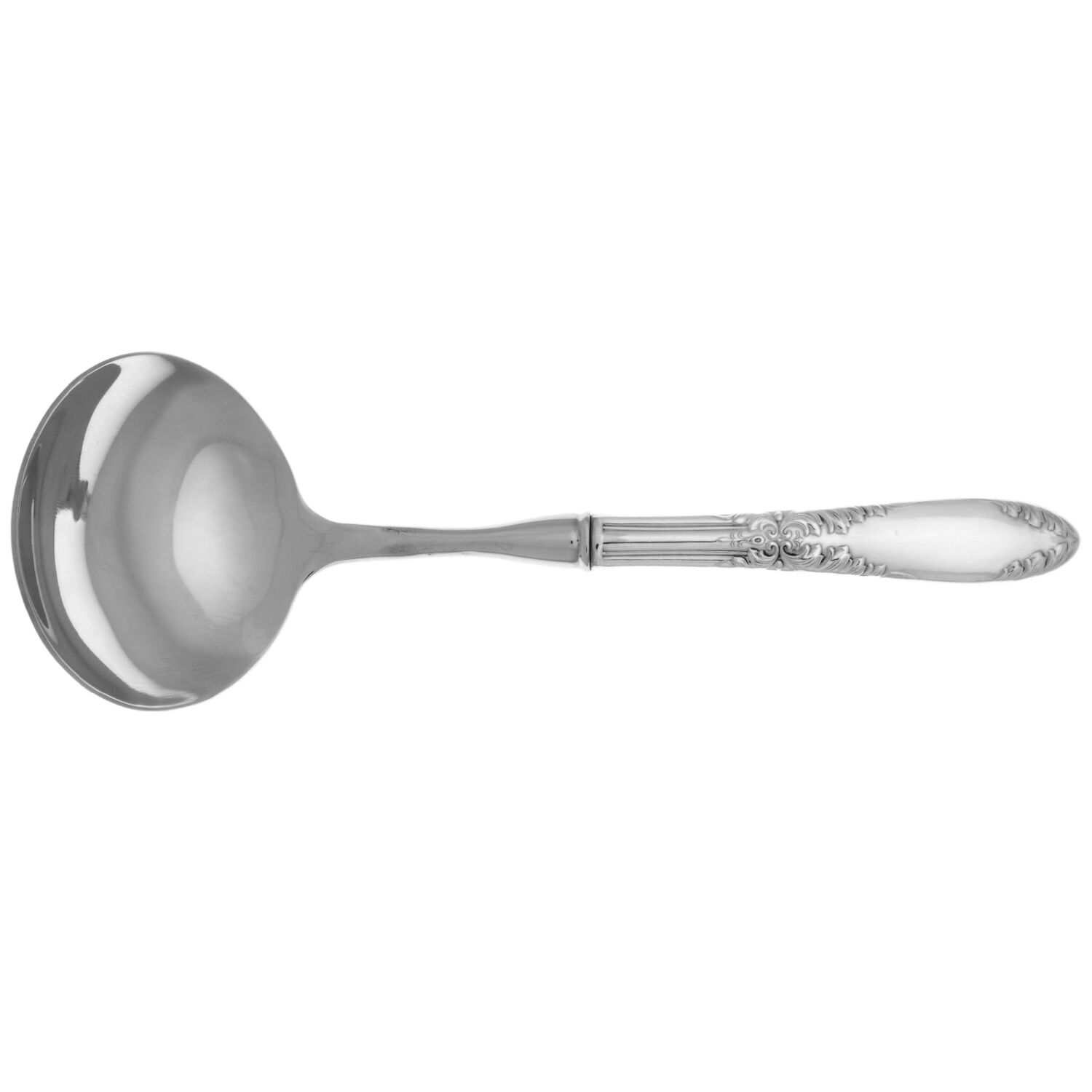 King Edward (Silverplate 1936, 1951) Gravy Ladle with No Spout Stainless Bowl HC by National Silver Co-1
