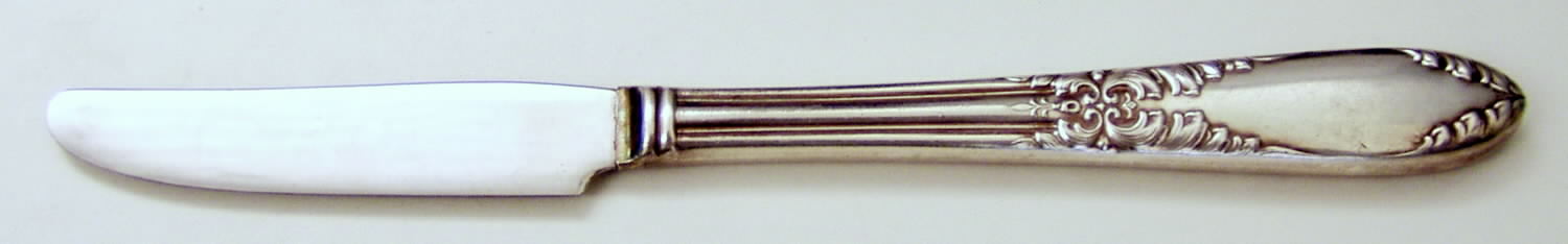 King Edward (Silverplate 1936, 1951) New French Hollow Grille Knife by National Silver Co-1