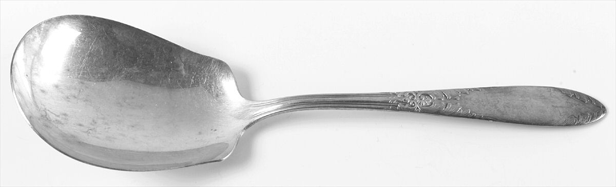 King Edward (Silverplate 1936, 1951) Solid Smooth Casserole Spoon by National Silver Co-1