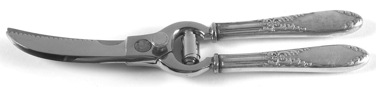 King Edward (Silverplate 1936, 1951) Poultry Shears with Stainless Blades by National Silver Co-1