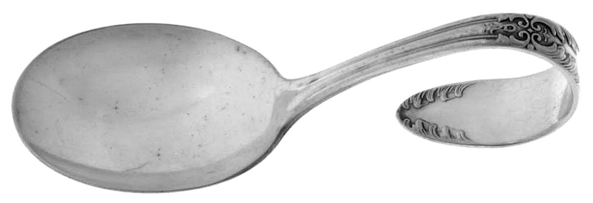 King Edward (Silverplate 1936, 1951) Curved Handle Baby Spoon by National Silver Co-1
