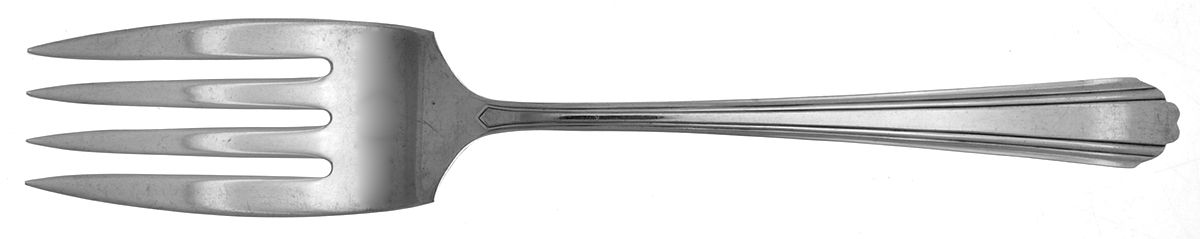 Lady Joan (Silverplate, 1931) Medium Solid Cold Meat Serving Fork by National Silver Co-1