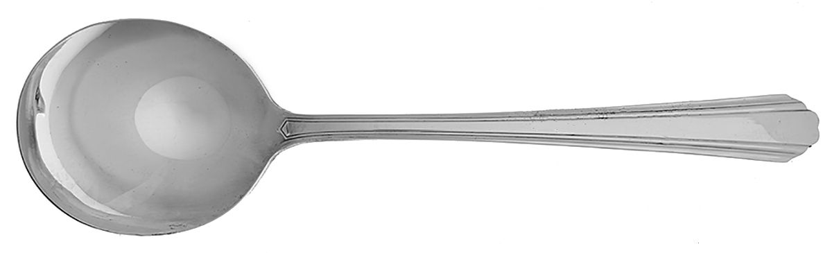Lady Joan (Silverplate, 1931) Round Bowl Soup Spoon (Gumbo) by National Silver Co-1