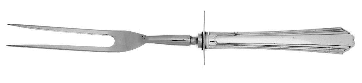 Lady Joan (Silverplate, 1931) Small Steak Carving Fork with Stainless Prongs by National Silver Co-1