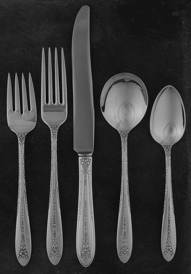 Margaret Rose (Sterling, 1938) 5 Piece Place Size Setting by National Silver Co-1