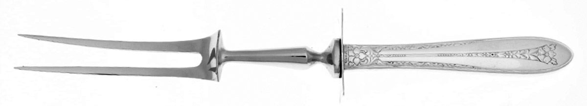 Margaret Rose (Sterling, 1938) Small Steak Carving Fork with Stainless Prongs by National Silver Co-1