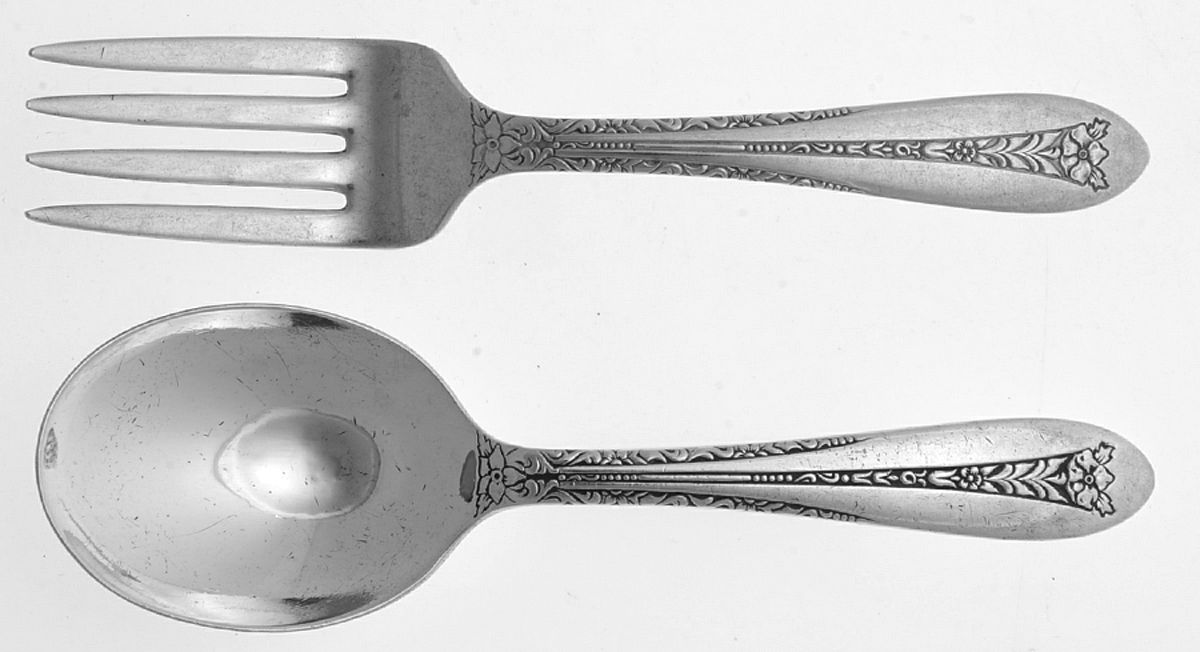 Margaret Rose (Sterling, 1938) 2 Pc Baby Set (BF, BS) by National Silver Co-1