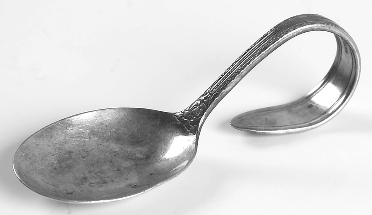 Margaret Rose (Sterling, 1938) Curved Handle Baby Spoon by National Silver Co-1