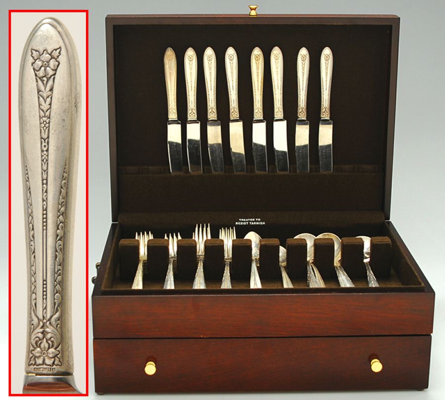 Margaret Rose (Sterling, 1938) 40 Piece Set by National Silver Co-1