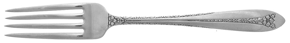 Margaret Rose (Sterling, 1938) Solid Youth Tea Fork by National Silver Co-1