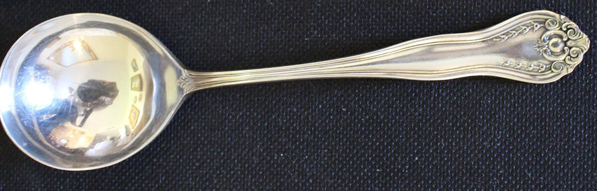 Marseilles (Silverplate, 1906) Round Bowl Soup Spoon (Bouillon) by National Silver Co-1