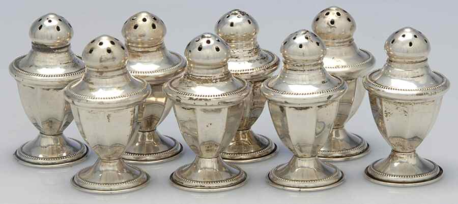 Sterling Hollowware Individual Salt and Pepper Set (4 Sets) by National Silver Co-1