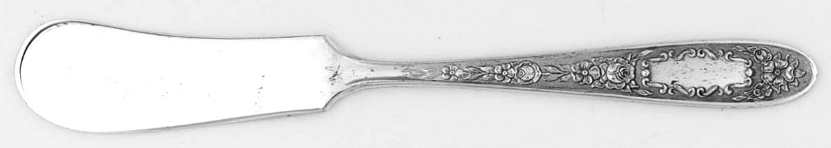 Mildred (Silverplate, 1936) Flat Handle Butter Spreader by National Silver Co-1