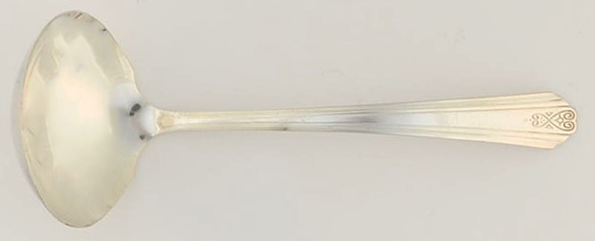 Moderne (Silverplate, 1940) Solid Gravy Ladle by National Silver Co-1