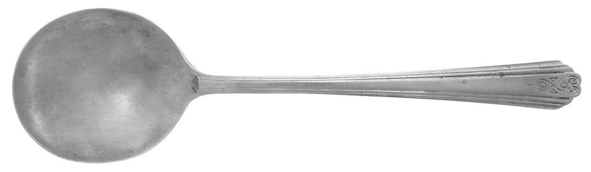 Moderne (Silverplate, 1940) Round Bowl Soup Spoon (Gumbo) by National Silver Co-1