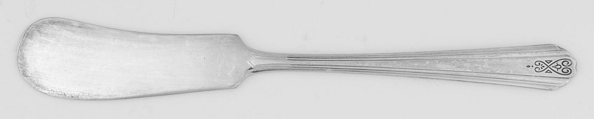 Moderne (Silverplate, 1940) Flat Handle Butter Spreader by National Silver Co-1