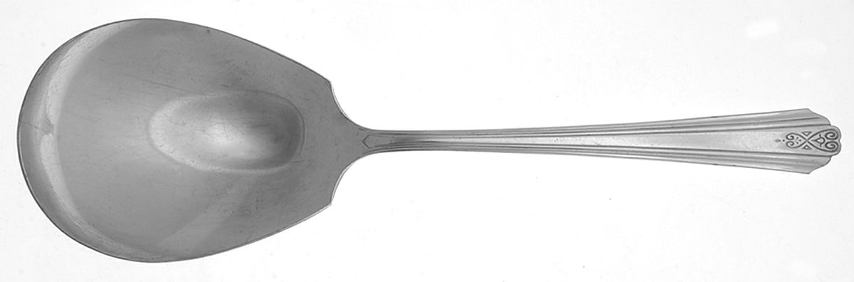 Moderne (Silverplate, 1940) Solid Smooth Casserole Spoon by National Silver Co-1