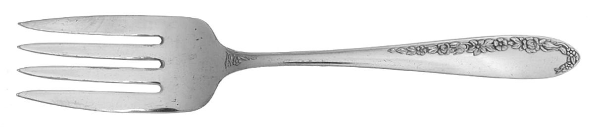 Fleur (Silverplate) Medium Solid Cold Meat Serving Fork by National Silver Co-1