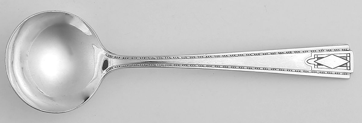 Monarch Plate Two (Silverplate) Round Bowl Soup Spoon (Bouillon) by National Silver Co-1