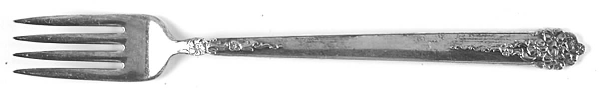 Moss Rose (Silverplate, 1949) Grille Fork (Viande) by National Silver Co-1