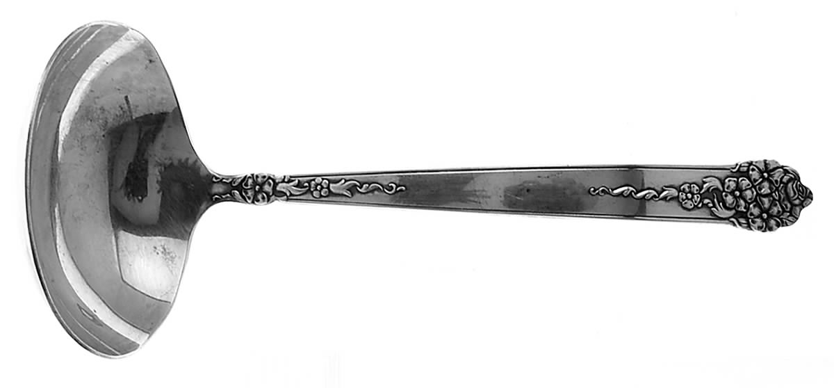 Moss Rose (Silverplate, 1949) Solid Gravy Ladle by National Silver Co-1