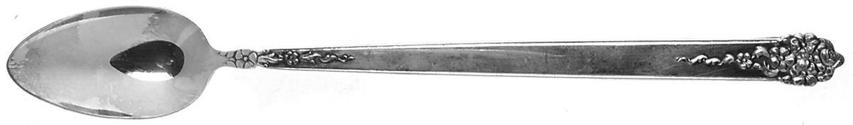 Moss Rose (Silverplate, 1949) Iced Tea Spoon by National Silver Co-1