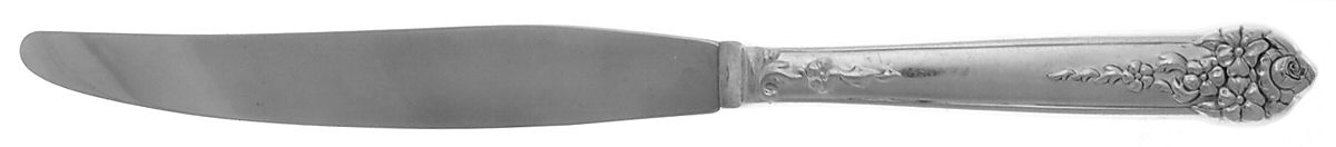 Moss Rose (Silverplate, 1949) Modern Hollow Knife with Pinched Handle by National Silver Co-1