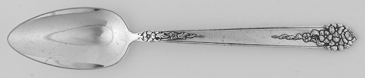 Moss Rose (Silverplate, 1949) Fruit/Orange Spoon by National Silver Co-1