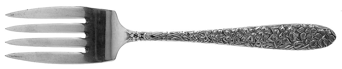 Narcissus (Silverplate, 1935) Medium Solid Cold Meat Serving Fork by National Silver Co-1