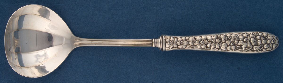Narcissus (Sterling, 1936) Hollow Handle Gravy Ladle, Plate Bowl by National Silver Co-1