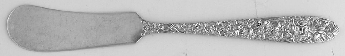 Narcissus (Sterling, 1936) Flat Handle Butter Spreader by National Silver Co-1