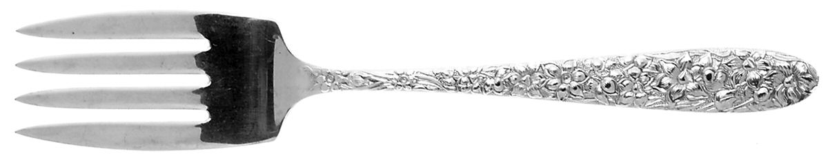 Narcissus (Sterling, 1936) Medium Solid Cold Meat Serving Fork by National Silver Co-1