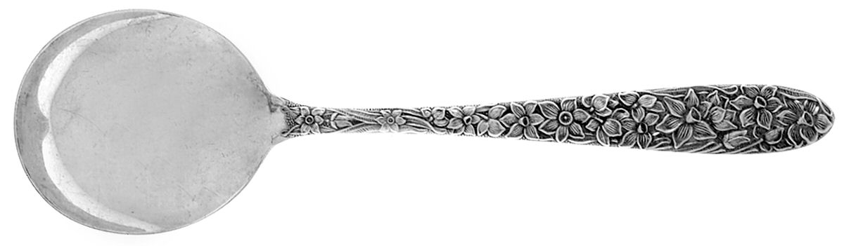 Narcissus (Sterling, 1936) Round Bowl Soup Spoon (Gumbo) by National Silver Co-1
