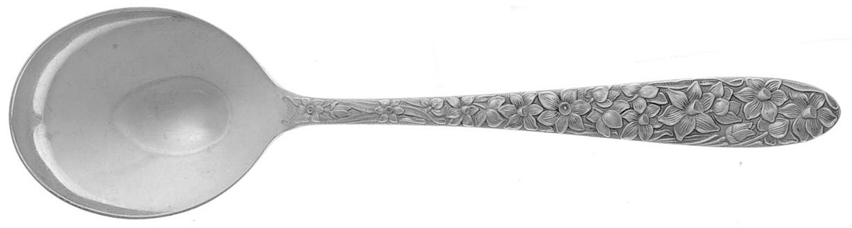 Narcissus (Sterling, 1936) Round Bowl Soup Spoon (Cream Soup) by National Silver Co-1
