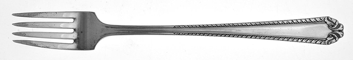 New Gadroon (Silverplate, 1935) Grille Fork (Viande) by National Silver Co-1