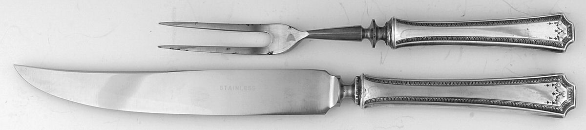 Adam (Silverplate) Small Stainless Blade 2-Piece Steak Carving Set by National Silver Co-1