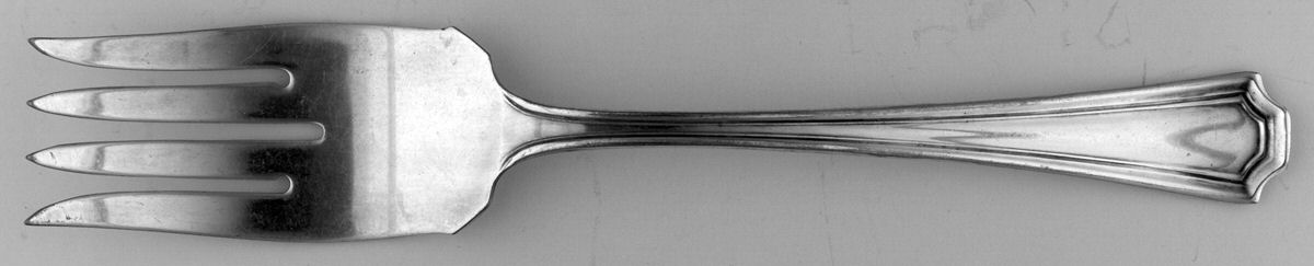 One (Silverplate, 1915) Medium Solid Cold Meat Serving Fork by National Silver Co-1
