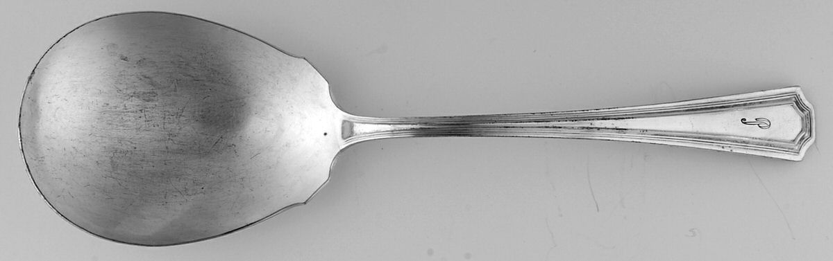 One (Silverplate, 1915) Solid Smooth Casserole Spoon by National Silver Co-1