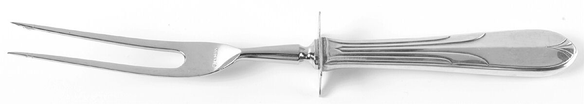 Overture (Sterling, 1936, No Monograms) Large Stainless-Prong Roast Carving Fork by National Silver Co-1
