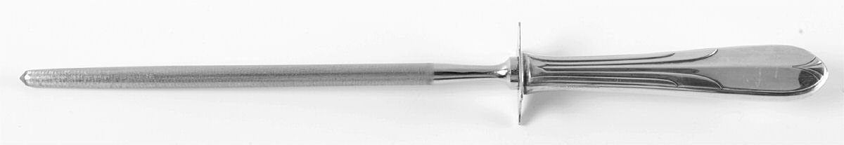 Overture (Sterling, 1936, No Monograms) Large Roast Steel Rod Knife Sharpener by National Silver Co-1