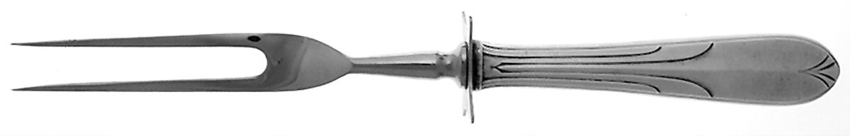 Overture (Sterling, 1936, No Monograms) Large Stainless-Prong Roast Carving Fork by National Silver Co-1