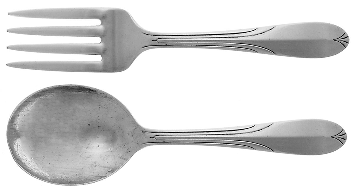 Overture (Sterling, 1936, No Monograms) 2 Pc Baby Set (BF, BS) by National Silver Co-1