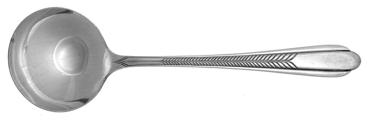 Plume (Silverplate, 1935) Round Bowl Soup Spoon (Bouillon) by National Silver Co-1