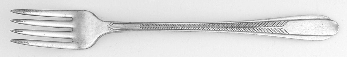 Plume (Silverplate, 1935) Grille Fork (Viande) by National Silver Co-1