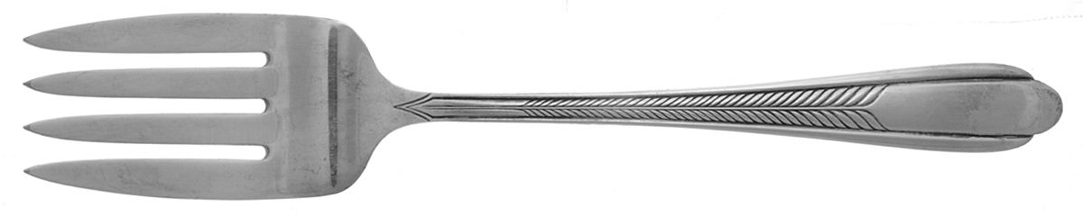 Plume (Silverplate, 1935) Medium Solid Cold Meat Serving Fork by National Silver Co-1