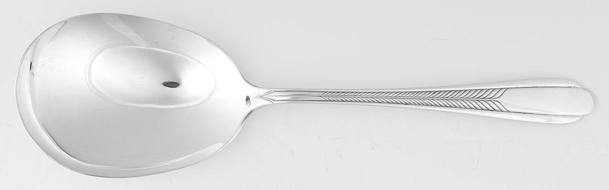 Plume (Silverplate, 1935) Solid Smooth Casserole Spoon by National Silver Co-1