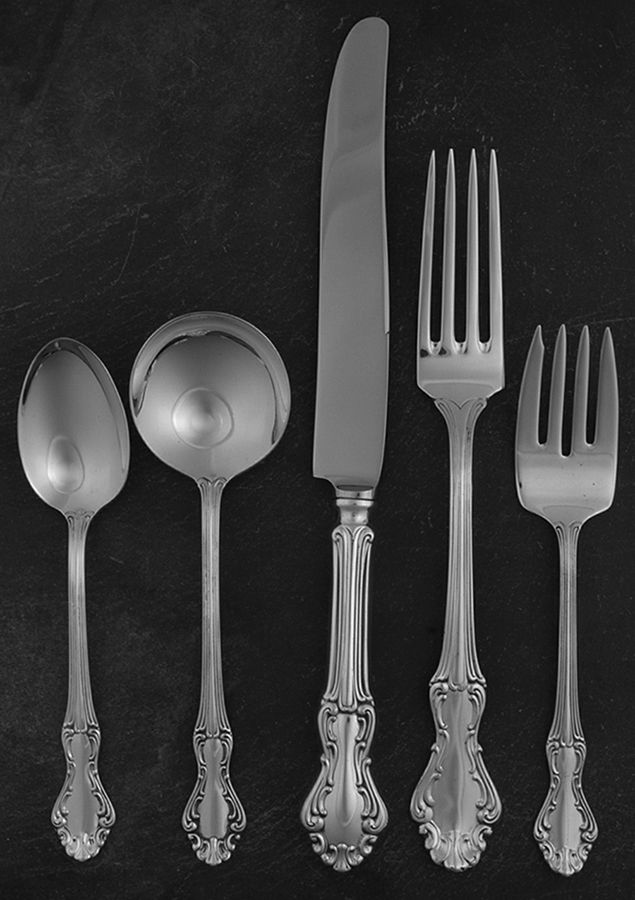 Princess Elizabeth (Sterling, 1942) 5 Piece Dinner Size Setting by National Silver Co-1