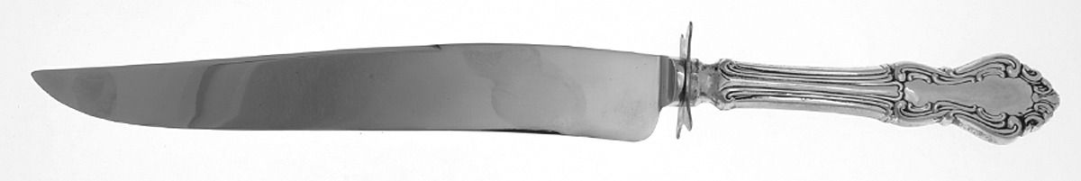Princess Elizabeth (Sterling, 1942) Large Carving/Roast Knife StnlBl w/Sterling Guard by National Silver Co-1